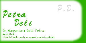 petra deli business card